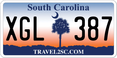SC license plate XGL387