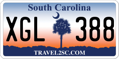 SC license plate XGL388