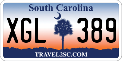 SC license plate XGL389
