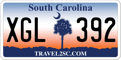 SC license plate XGL392