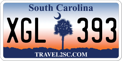 SC license plate XGL393