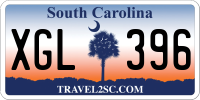 SC license plate XGL396