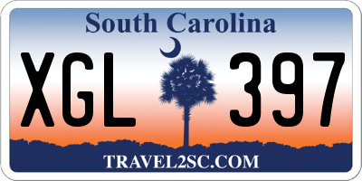 SC license plate XGL397