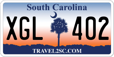 SC license plate XGL402