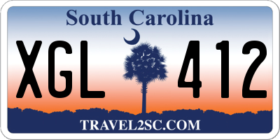 SC license plate XGL412
