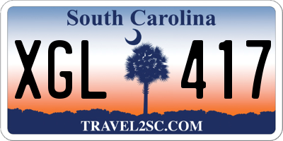 SC license plate XGL417