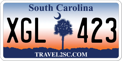 SC license plate XGL423