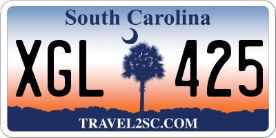 SC license plate XGL425