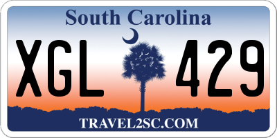 SC license plate XGL429