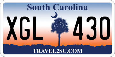 SC license plate XGL430
