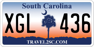 SC license plate XGL436