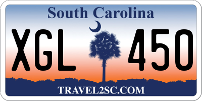 SC license plate XGL450