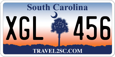 SC license plate XGL456