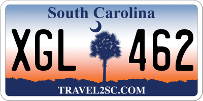 SC license plate XGL462