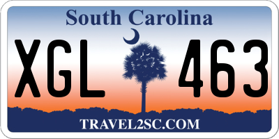 SC license plate XGL463