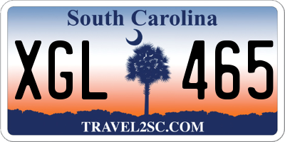 SC license plate XGL465
