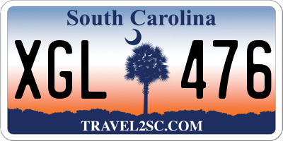 SC license plate XGL476