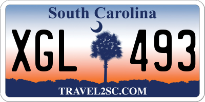 SC license plate XGL493