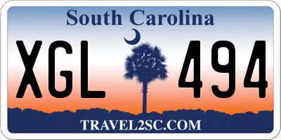 SC license plate XGL494