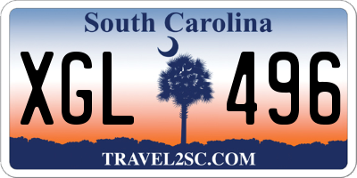 SC license plate XGL496