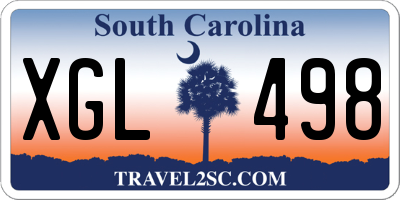 SC license plate XGL498