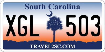 SC license plate XGL503