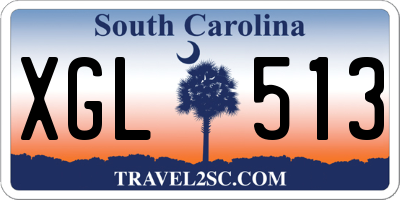 SC license plate XGL513