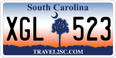 SC license plate XGL523