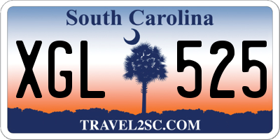 SC license plate XGL525