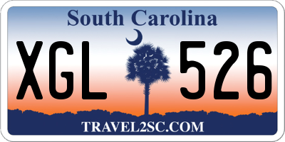 SC license plate XGL526