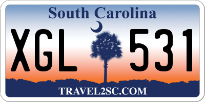 SC license plate XGL531