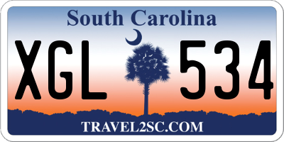 SC license plate XGL534
