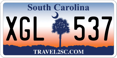 SC license plate XGL537