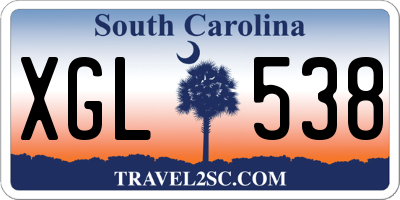 SC license plate XGL538