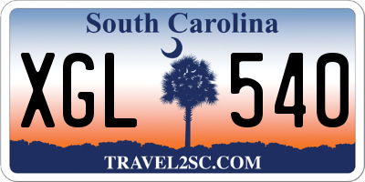 SC license plate XGL540