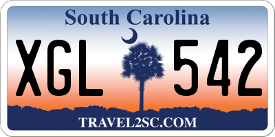 SC license plate XGL542