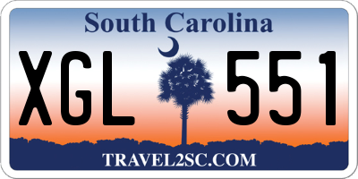 SC license plate XGL551