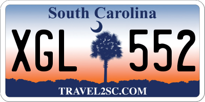 SC license plate XGL552