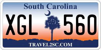 SC license plate XGL560