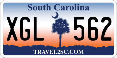 SC license plate XGL562