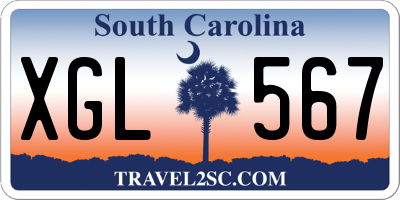 SC license plate XGL567