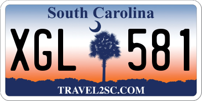 SC license plate XGL581