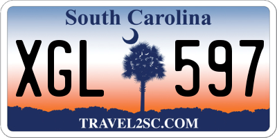 SC license plate XGL597