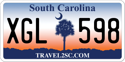 SC license plate XGL598