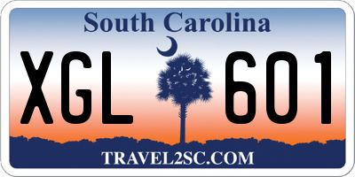 SC license plate XGL601