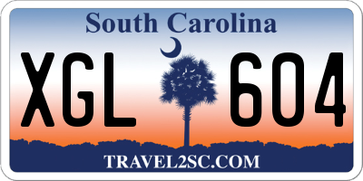SC license plate XGL604