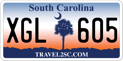 SC license plate XGL605
