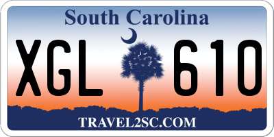 SC license plate XGL610