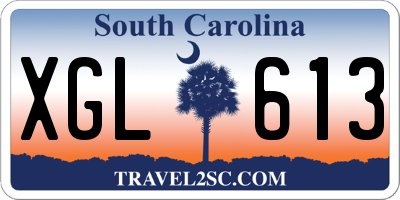 SC license plate XGL613