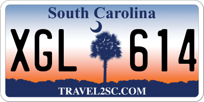 SC license plate XGL614